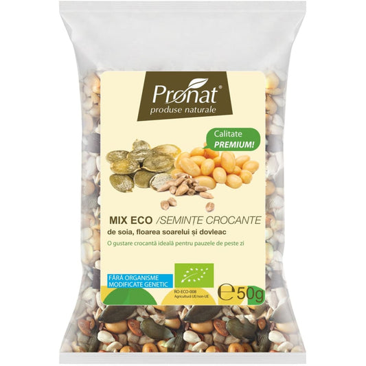 Mix seminte Bio crocante 50 g - Pronat Foil Pack - Nuci