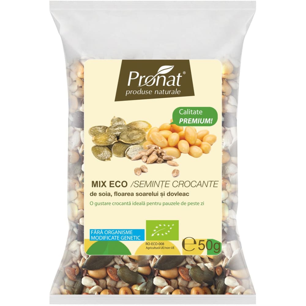 Mix seminte Bio crocante 50 g - Pronat Zipp Pack - Nuci