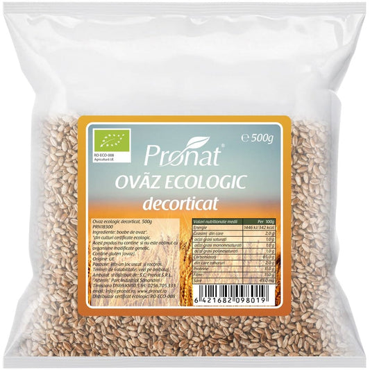 Ovaz Bio decorticat 500 g - Pronat Foil Pack - Cereale musli