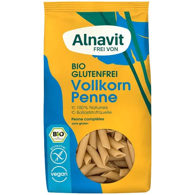 Penne din orez integral fara gluten bio 250g Alnavit -