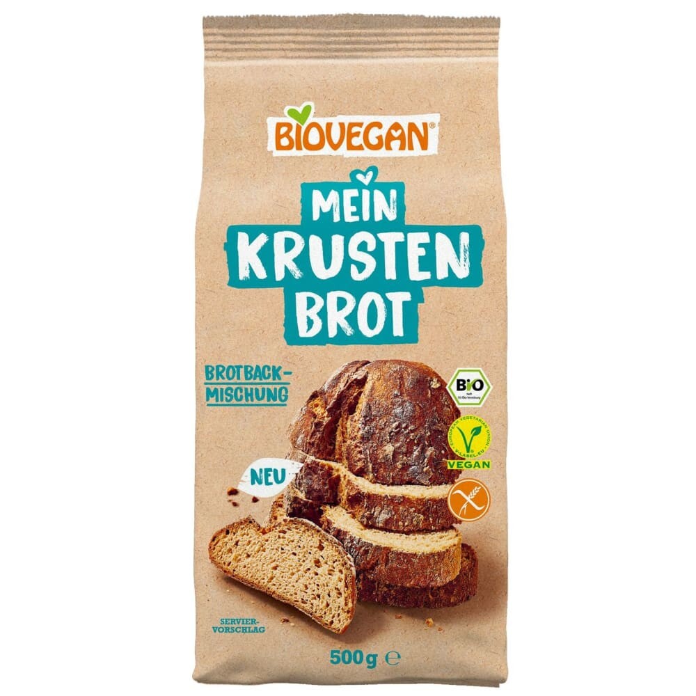 Premix bio pentru paine crustata,fara gluten 500 g Biovegan