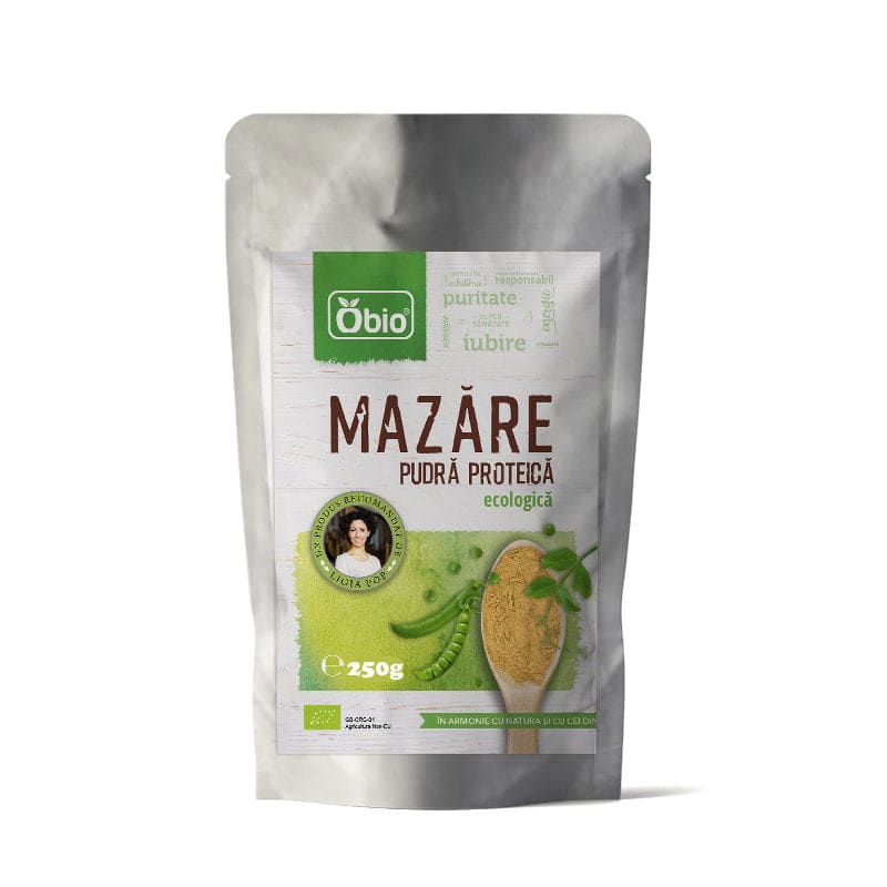 Proteina din mazare galbena pulbere eco 250g Obio - Obio -