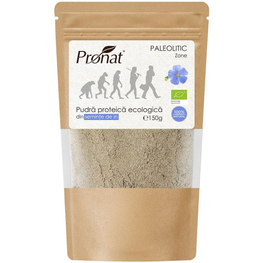 Pudra proteica bio din seminte de in 150g - Pronat Zipp Pack