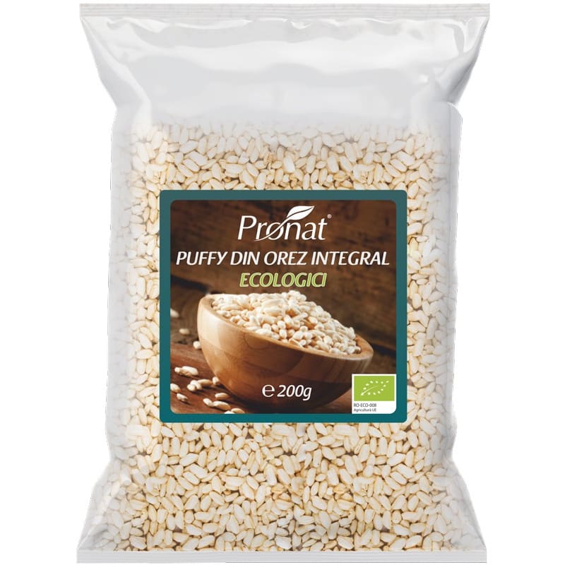 Puffy bio din orez expandat natur 200 g - Pronat Foil Pack -
