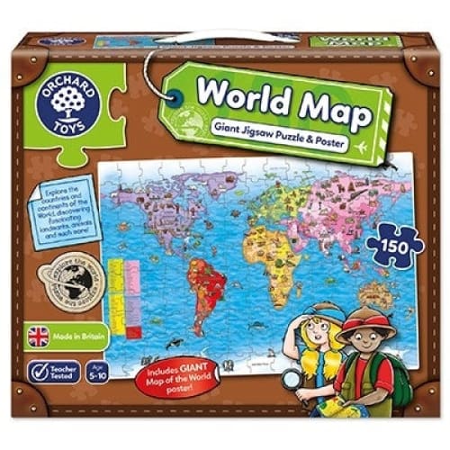Puzzle si poster Harta lumii 150 piese - Limba engleza -