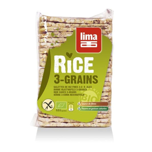 Rondele de orez expandat cu 3 cereale eco 130g Lima - Lima -