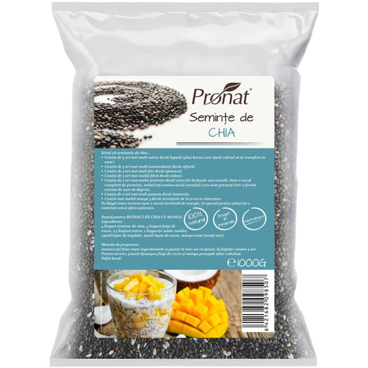 Seminte de Chia 1000 g - Pronat Foil Pack - Nuci seminte si