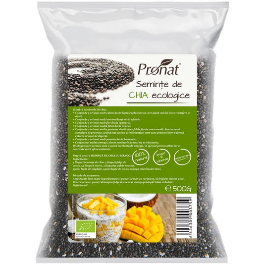 Seminte de Chia bio 500 g - Pronat Foil Pack - Nuci seminte