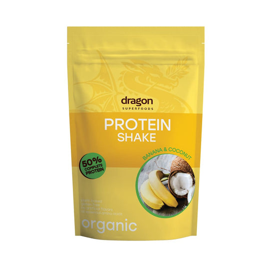 Shake proteic banane si cocos bio 450g Dragon Superfoods -