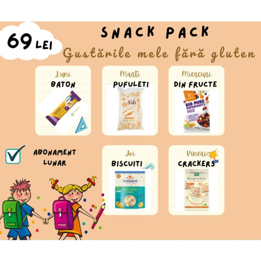 Snack Pack: pachet de 5 gustări fără gluten