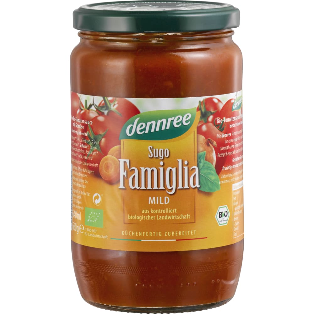 Sos de rosii Sugo Famiglia bio 660g Dennree - Dennree