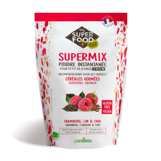 Supermix pentru micul dejun cu zmeura in si chia bio 350g