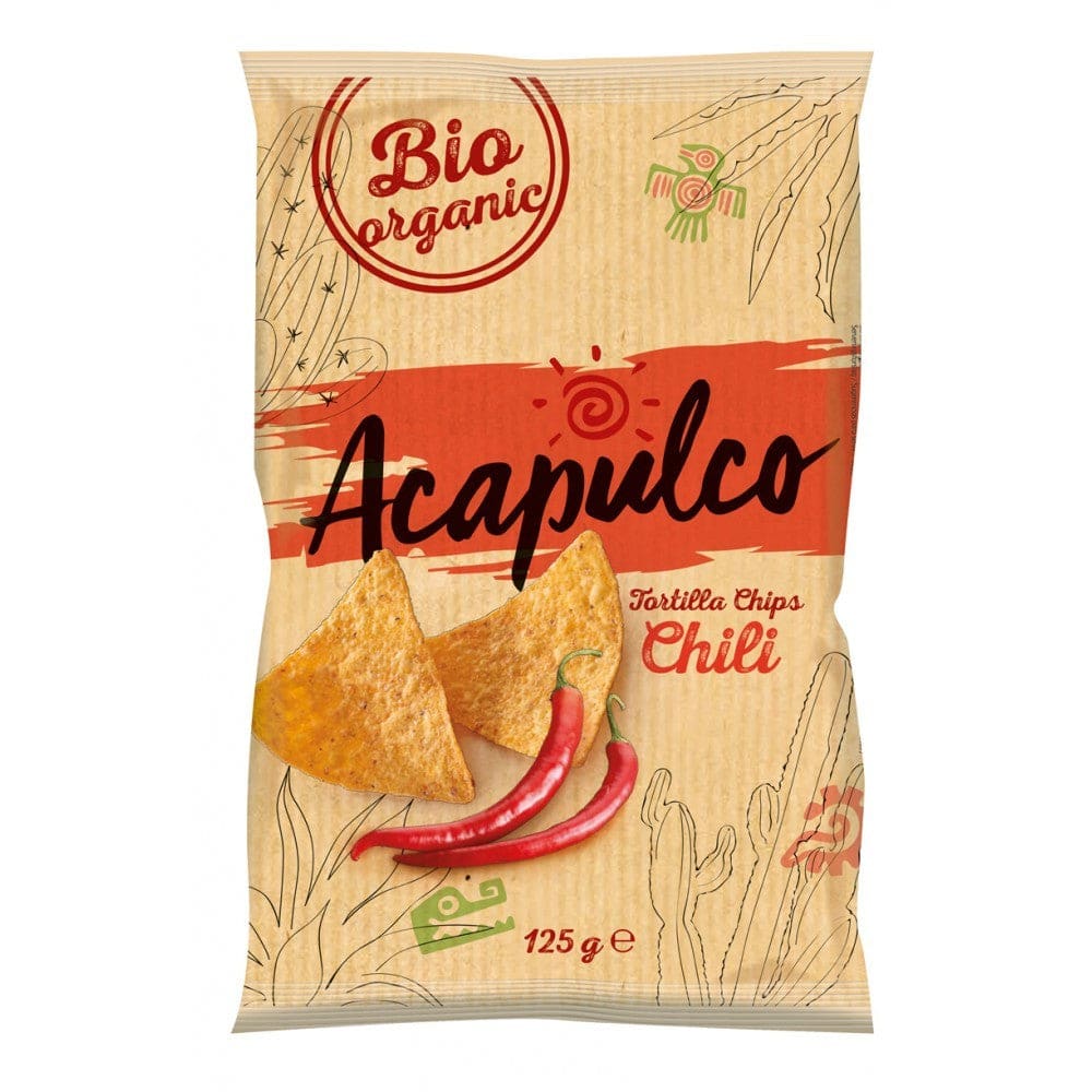 Tortilla bio chips cu chili 125g - Acapulco - Batoane si