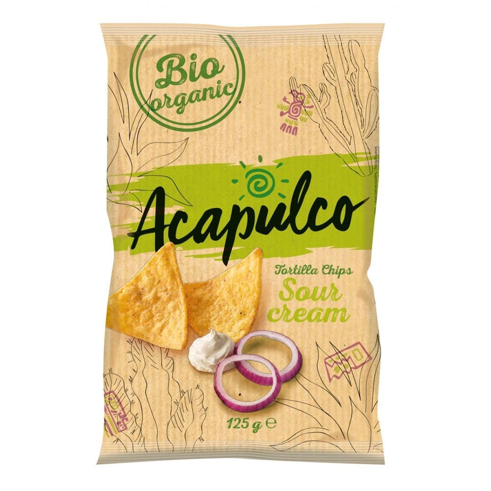 Tortilla chips cu smantana si ceapa 125g - Acapulco -