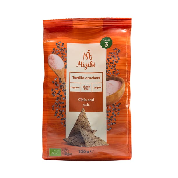 Tortilla Crackers cu chia si sare bio vegan fara gluten 100g