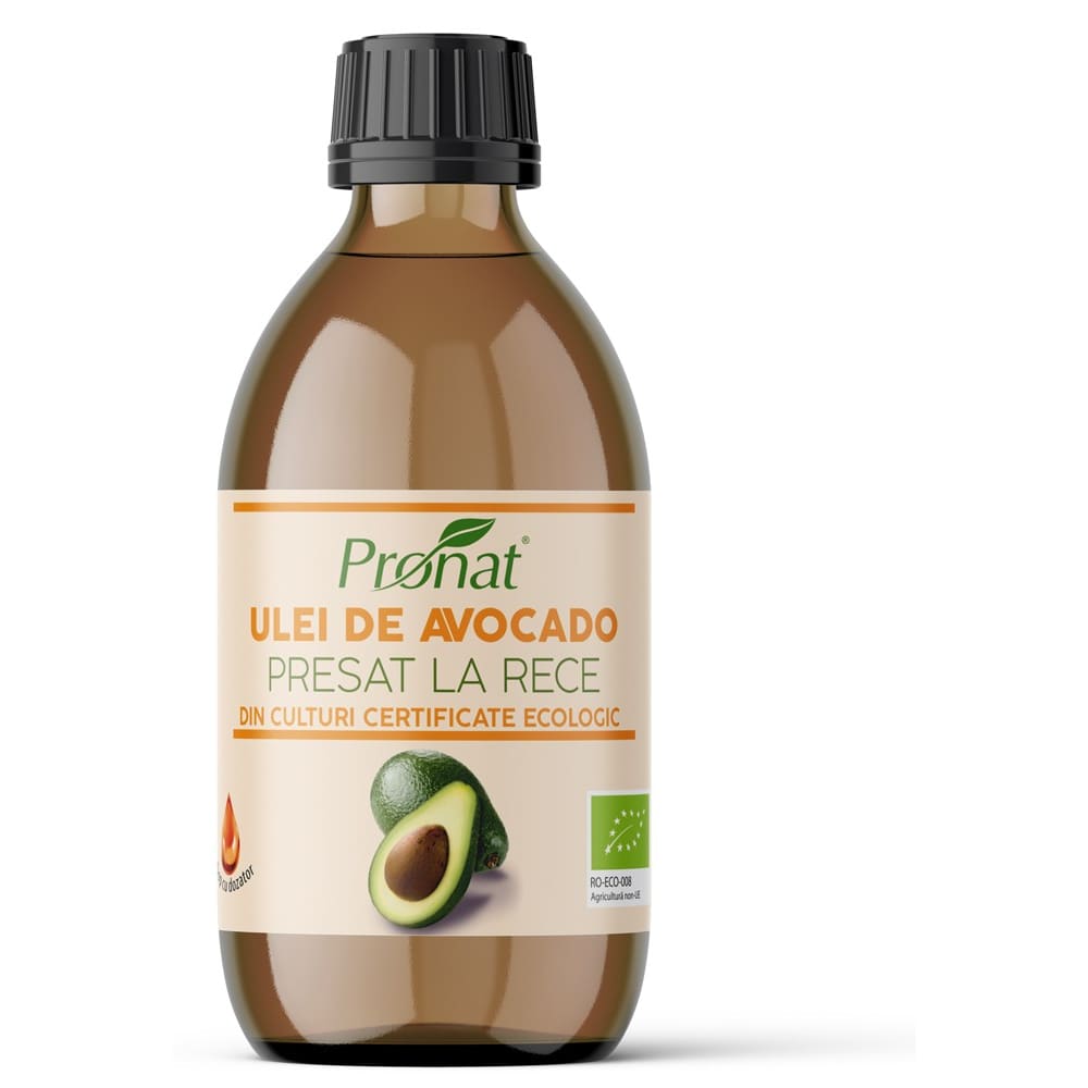 Ulei BIO de avocado presat la rece 250ml - Pronat Glass Pack