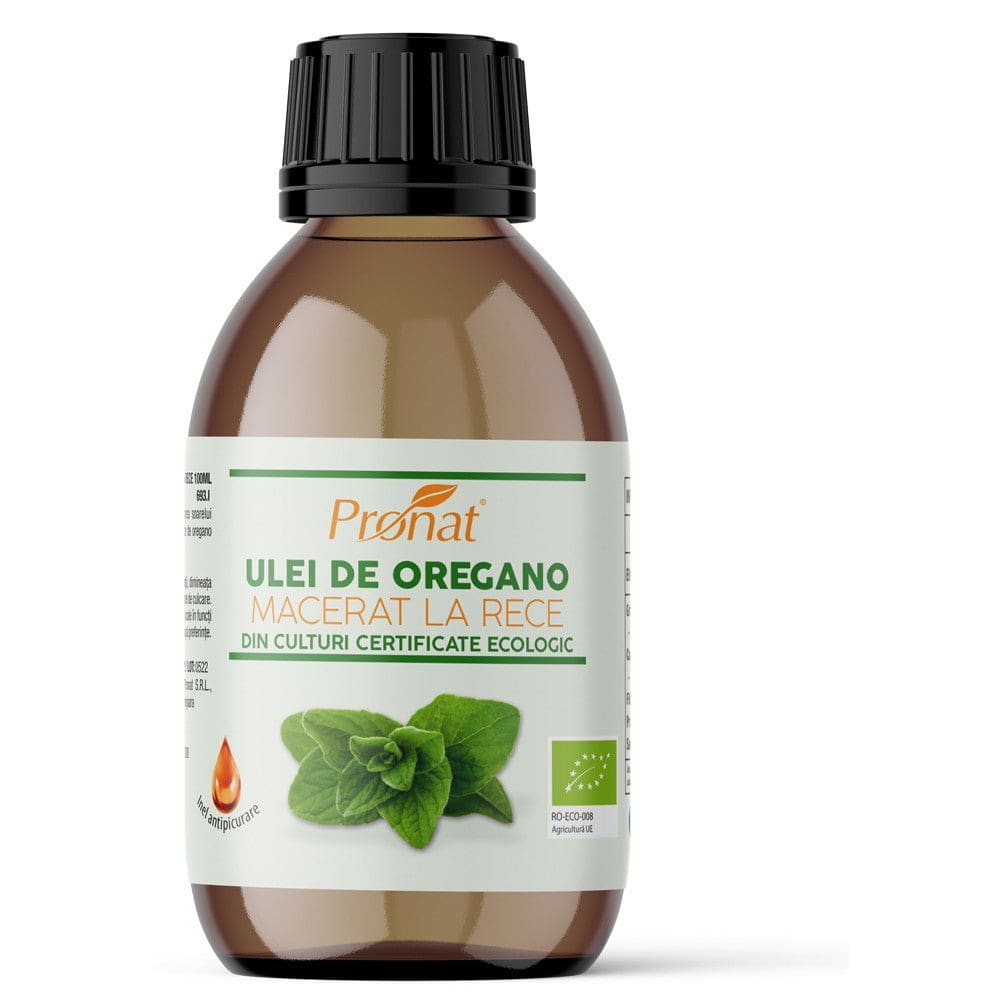 Ulei BIO de oregano macerat la rece 100 ml - Pronat Glass