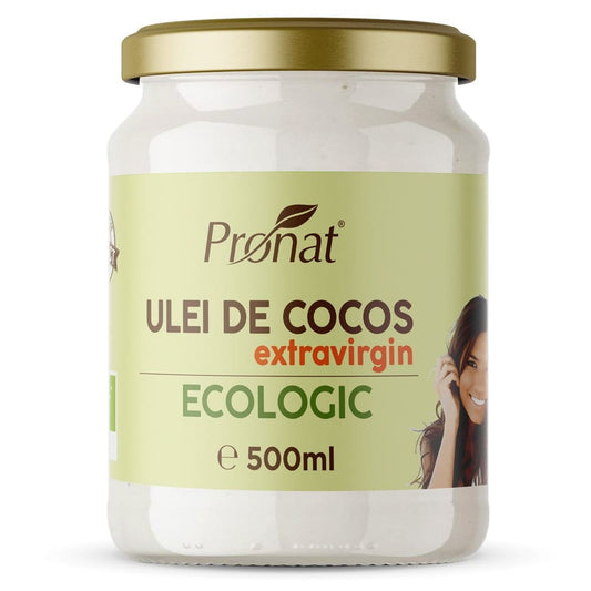 Ulei de cocos Bio extravirgin 500 ml - Pronat Glass Pack -