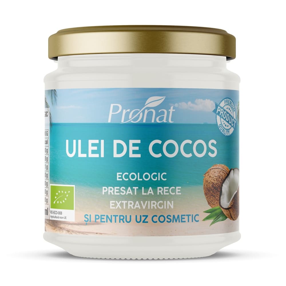 Ulei de cocos extravirgin BIO presat la rece 200 ml - Pronat