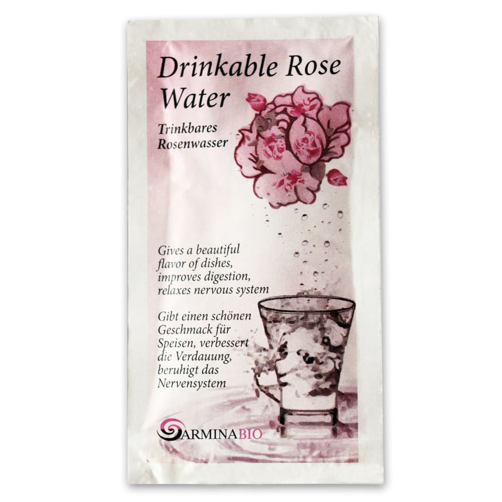 Apa de trandafir pentru baut in pliculete bio 10ml ARMINA - 