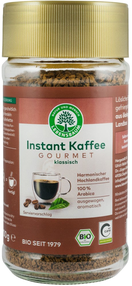 Cafea instant liofilizata Gourmet BIO 100% Arabica 100g 