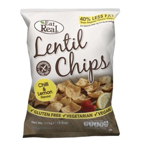 Chips din linte fara gluten cu chilli si lamaie Eat real 40 