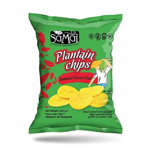 Chips fara gluten de banane plantain cu chili dulce Samai 