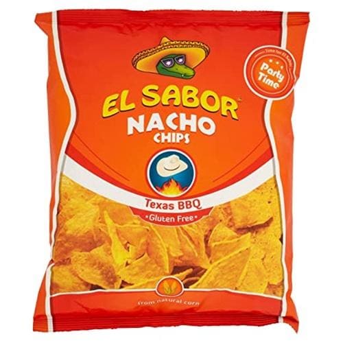 Chips nachos fara gluten barbeque El Sabor 225g