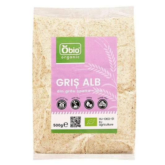 Gris alb din grau spelta bio 500g OBIO - Obio - Orez gris 