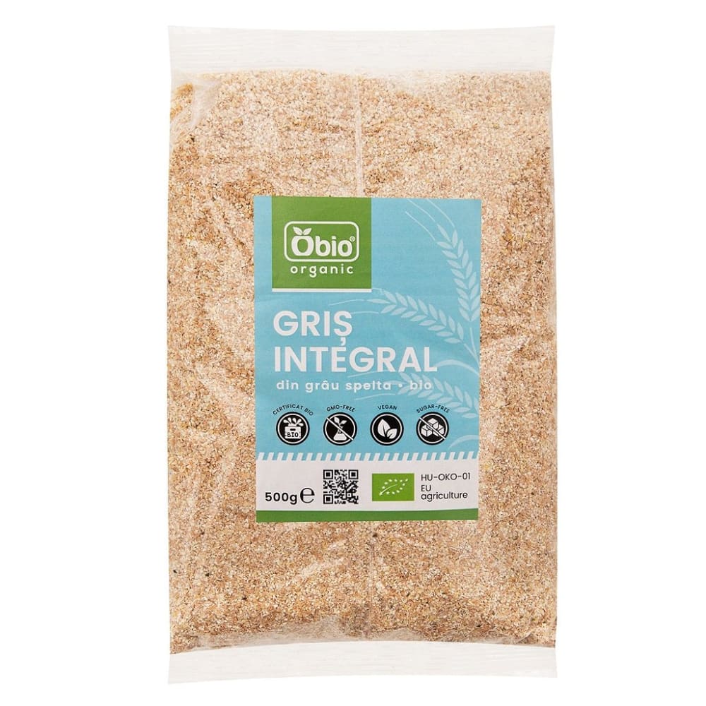 Gris integral din grau spelta eco 500g OBIO - Obio - Orez 