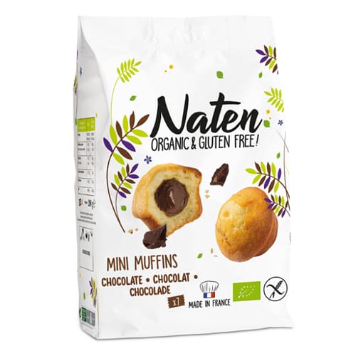 Mini muffin cu umplutura de ciocolata bio fara gluten Naten