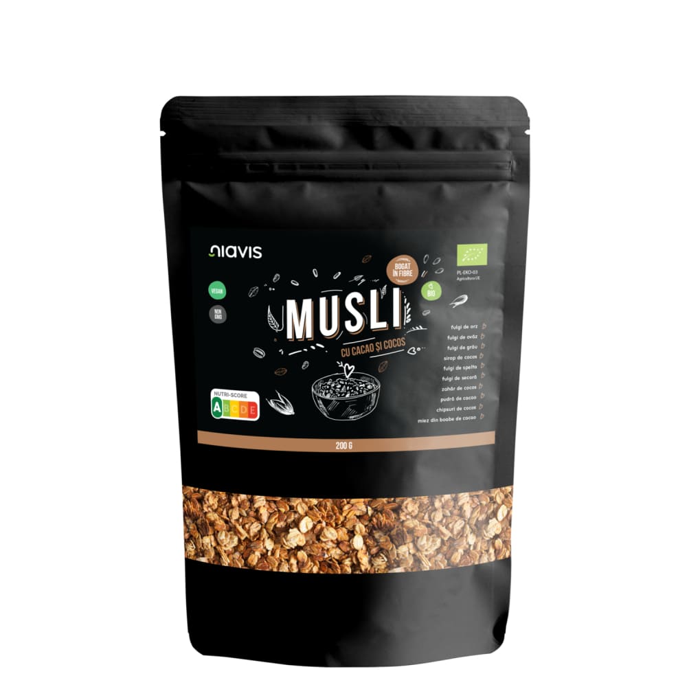 Musli cu Cacao si Cocos Ecologic/BIO 200g - Niavis